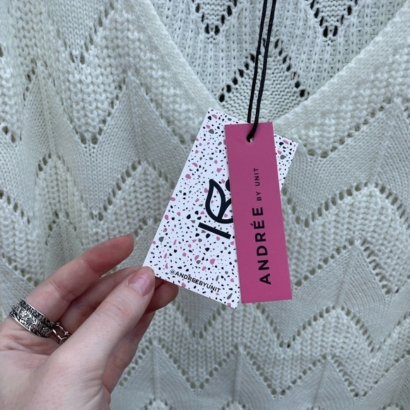 Andree by Unit Francine Boho Open Knit Slouchy Crocheted Sweater - Picture 12 of 14